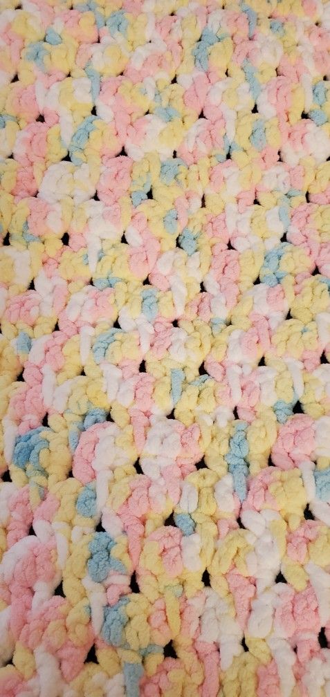 Baby Crocheted Blanket - 39" X 32"
