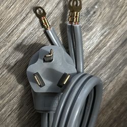4 Ft Gray dryer power cord with 3-prong plug