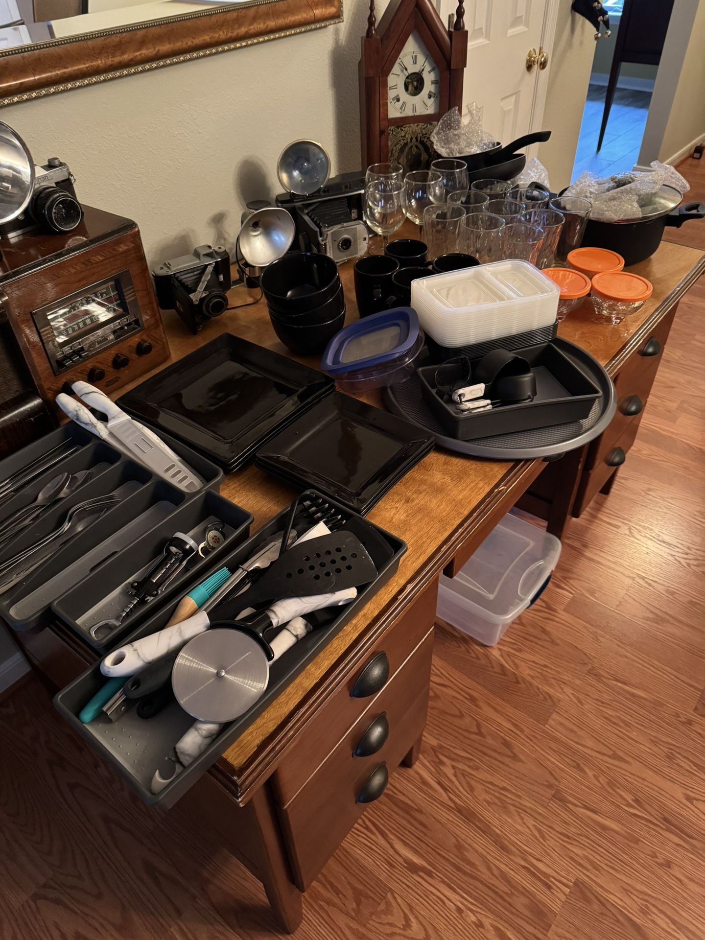 Complete Kitchen Starter Set – Dishes, Glassware, Cookware, Utensils