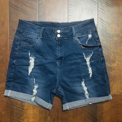 Women’s Size 14W Distressed Denim Shorts