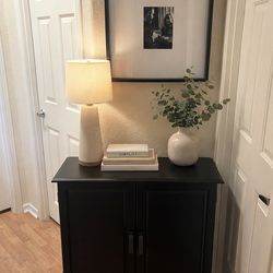 Black Storage Cabinet / Console Table - 33" x 15" x 30.5" - Compact Entryway