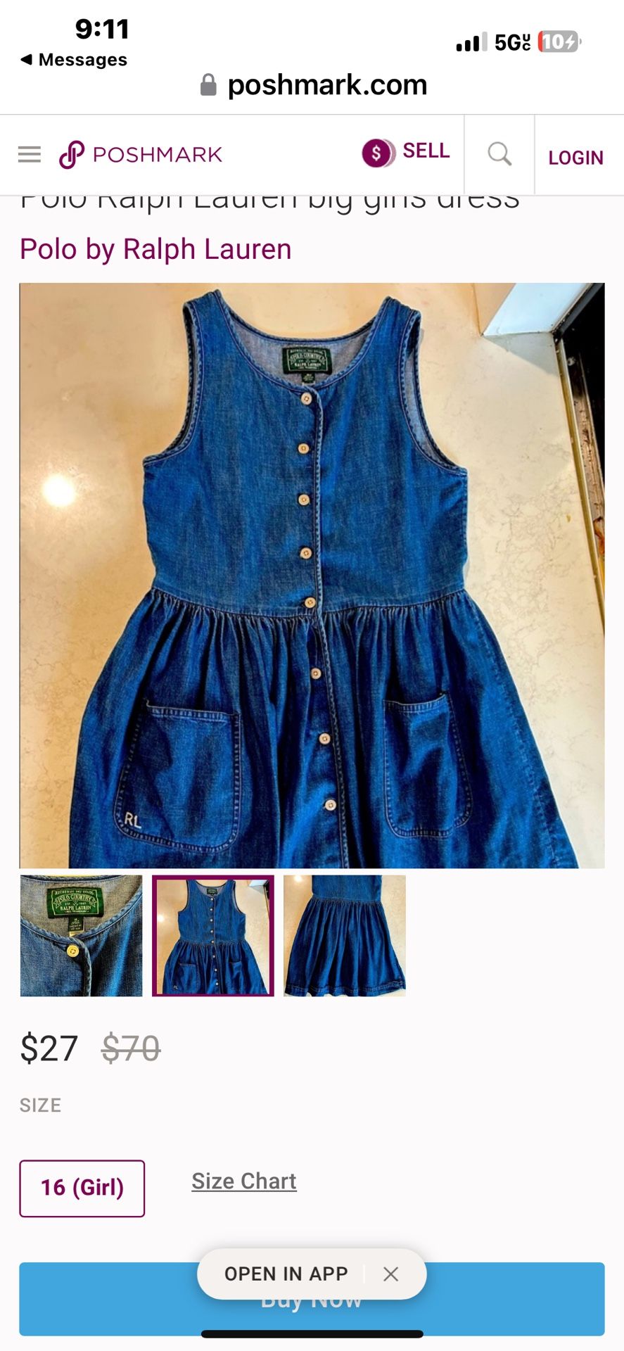 Big girl denim dress