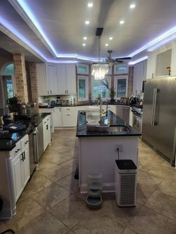 Whole kitchen of cabinets.