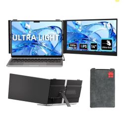 Laptop Screen Extender, 1.3lb Ultra Lightweight 14" 1080P FHD 