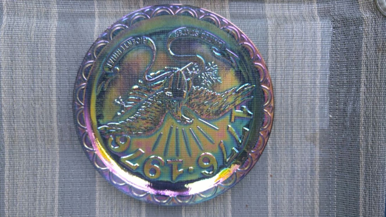 Bicentennial Blue Depression Glass Plate