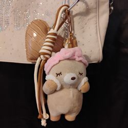 handmade teddy bear bag charm