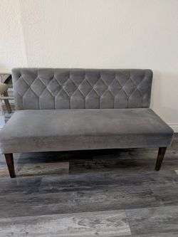 Gray Velvet Couch Bench