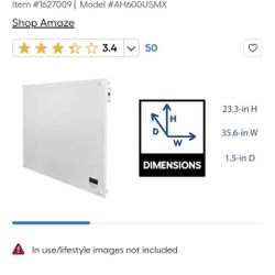 New in Box Amaze Up to 600-Watt Convection and Radiant Wall Mount Indoor Electric Space Heater