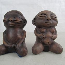 Tiano Clay Art Pottery Man & Woman Sculptures


