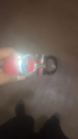 Salvatore Ferragamo Belt Red And White 