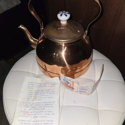 Old Dutch Design Copper And Brass Tea Pot