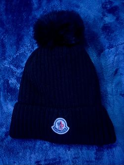 Black Beanie with Faux Fur Pom Pom
