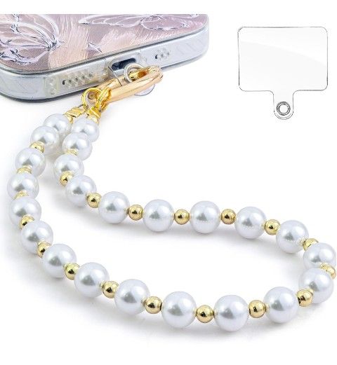 Phone Charm Wrist Strap with Tether Tab, Detachable Anti-Theft CellPhone Charms Strap, Hands-Free Decorative Phone Chain Lanyard for Women Girls, Comp