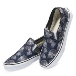 Wireframe Skulls Slip-On Vans