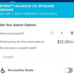 Aquasox Tickets Sep 7 GA Tickets