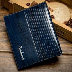Fuerdanni Leather Wallet For Men, Color Blue