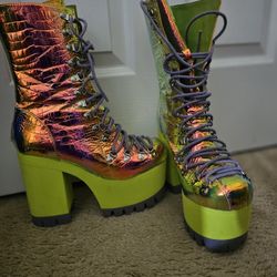 Neon Platform Boots