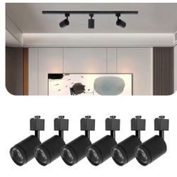 10W LED Black Track Lighting Heads,J Type Track Lighting Rail Ceiling Spotlight for Accent Task Wall Art Exhibition Lighting, and Wall Art Display Ill