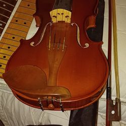 New Violin Adult 4/4 Size With Bow Wooden Hardware 