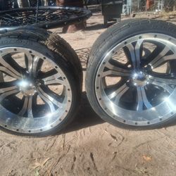 2x 215/35/14 Golf Cart Rims And Tires