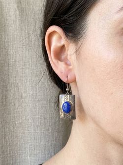 Sterling Silver Lapis Lazuli Drop Earrings