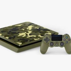 PS4 Slim Green Camouflage 