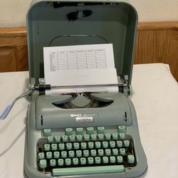 Vintage Hermes 300 Typewriter with Case and Brushes -Works