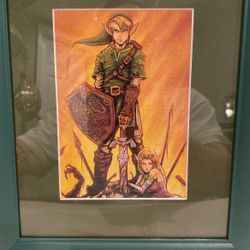 ZELDA CUSTOM MATTED 10x12 PRINT FRAMED RARE