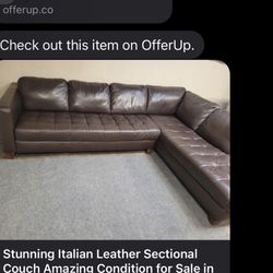 Sectional Leather Couch with Matching  Leather Chair