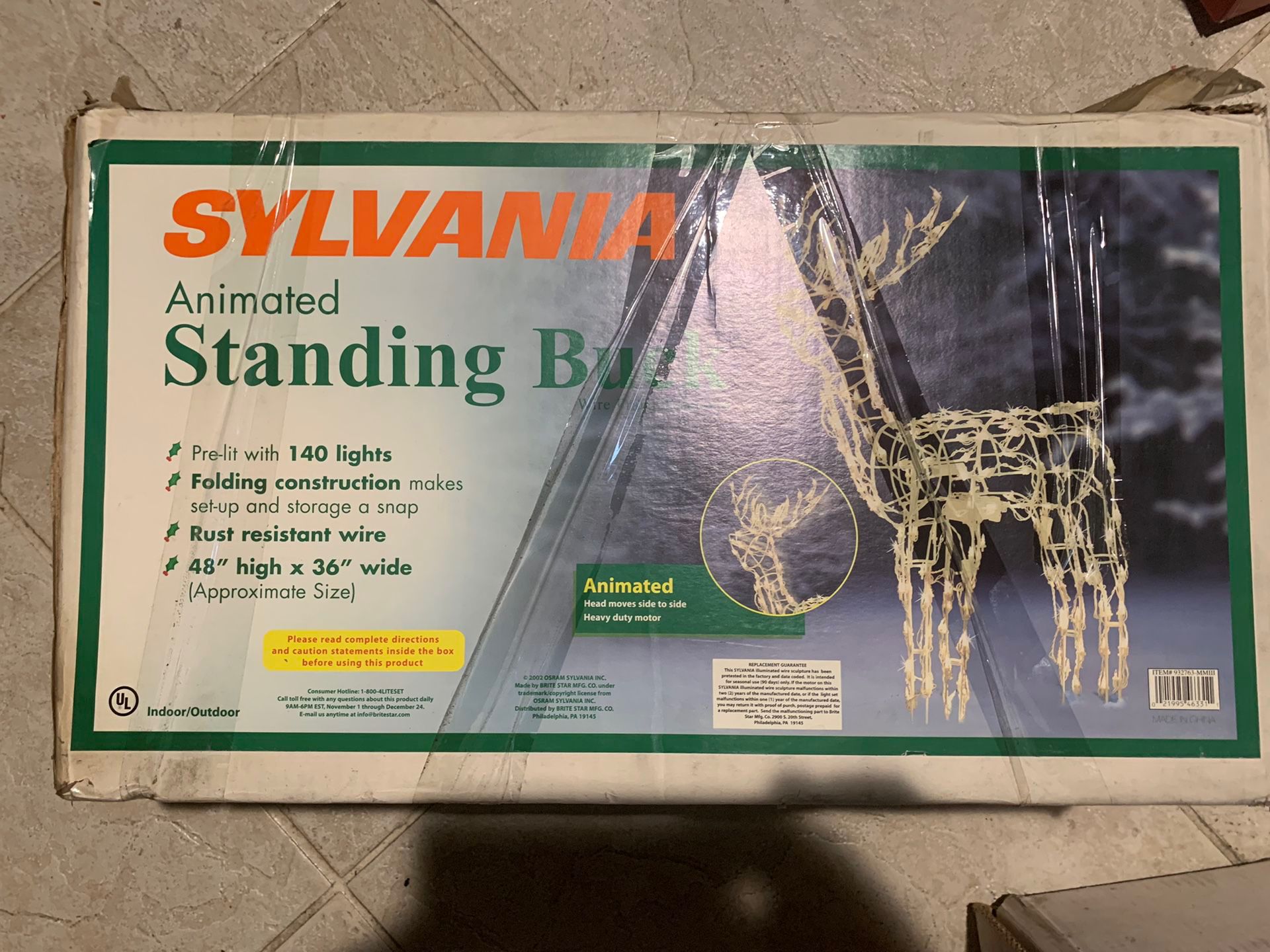 Vintage Sylvania Lighted Wire Framed Reindeer Buck