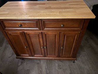Crosley furniture Rolling Island with butcher Block Top