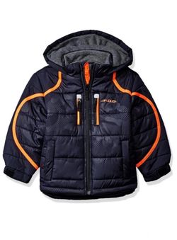 USED! London Fog Boys'  Camo Puffer Jacket Navy 5/6
