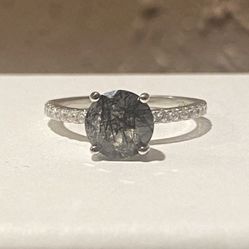 Tourmalated Quartz Ring 925 Sz 6 & 7