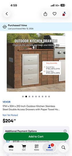 Vevor outdoor kitchen drawer