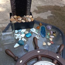 Assorted Collecting Crystals And Rocks Larimar, Tigers Eye, Apatite Etc.