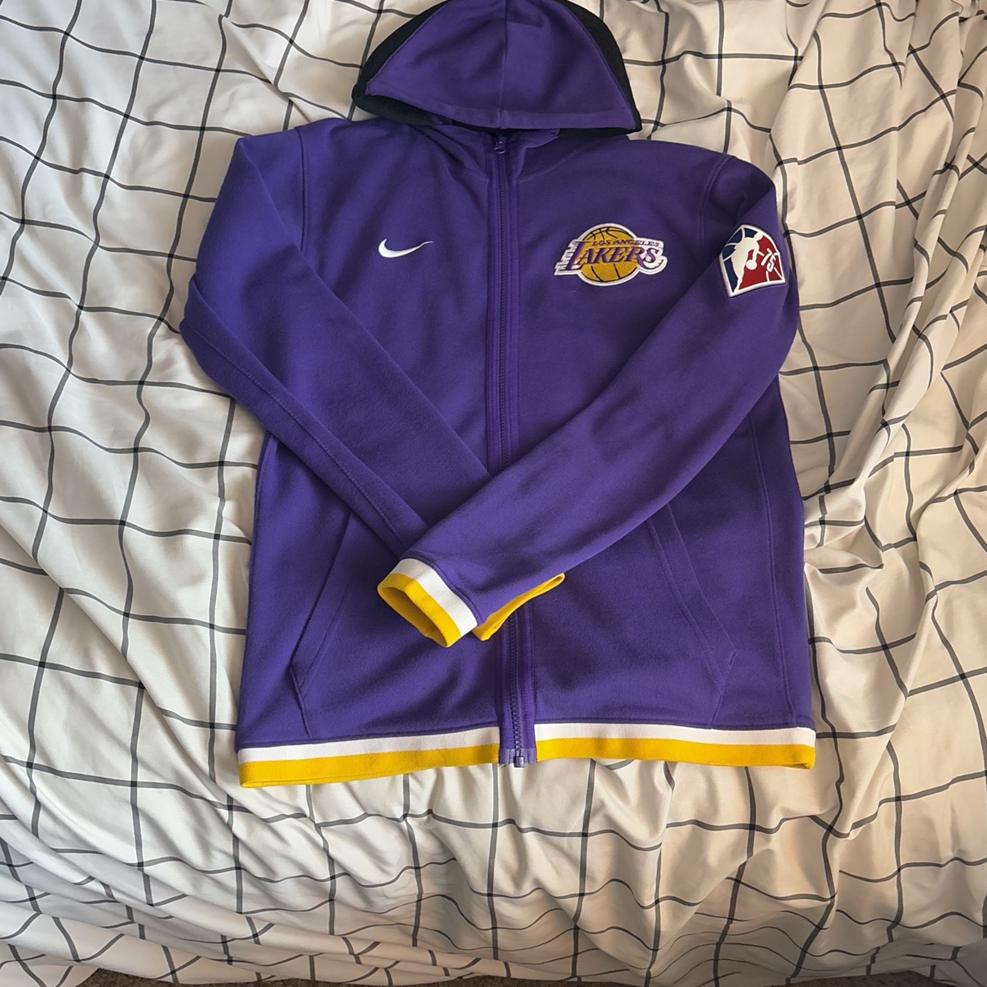 Men's Los Angeles Lakers Nike Purple 75th Anniversary Performance Showtime Full-Zip Hoodie Jacket