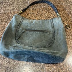 The Sak Indio Demi Black Leather Braid Strap Boho Distressed Shoulder Bag Purse