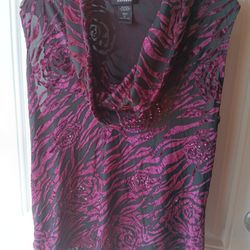 Express Velvet Material With Gem Stones Burgundy Color XL