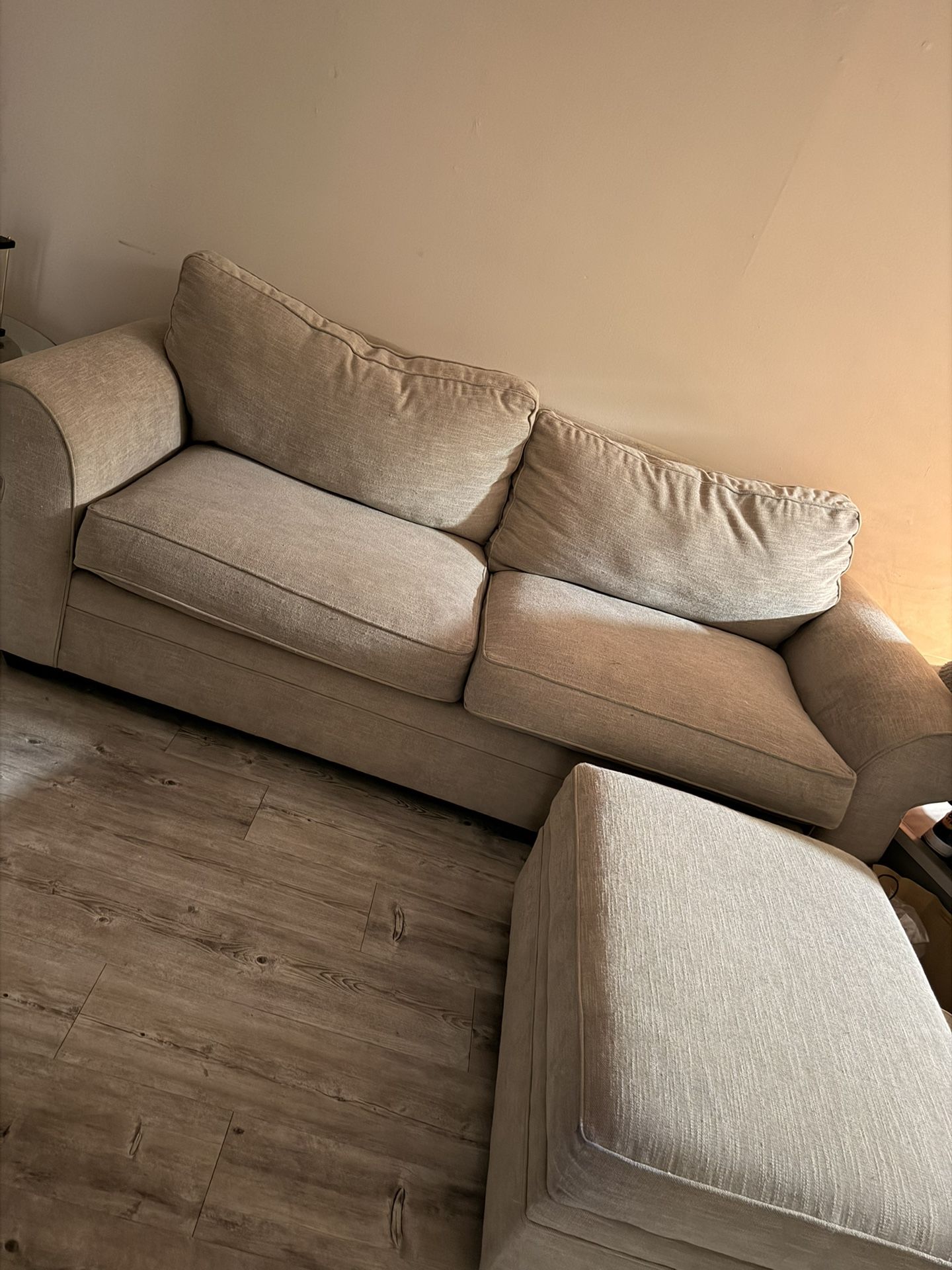 Grey Sofa With Ottoman