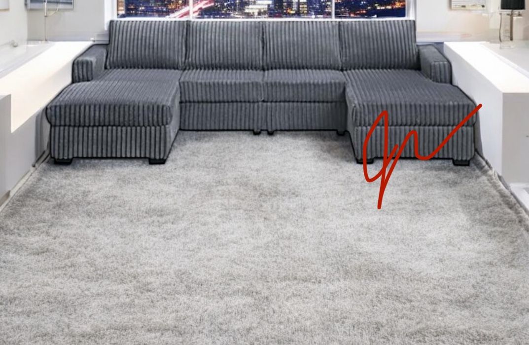 New Large Luxurious Soft Touch Thick Corduroy Sofa Sectional !!