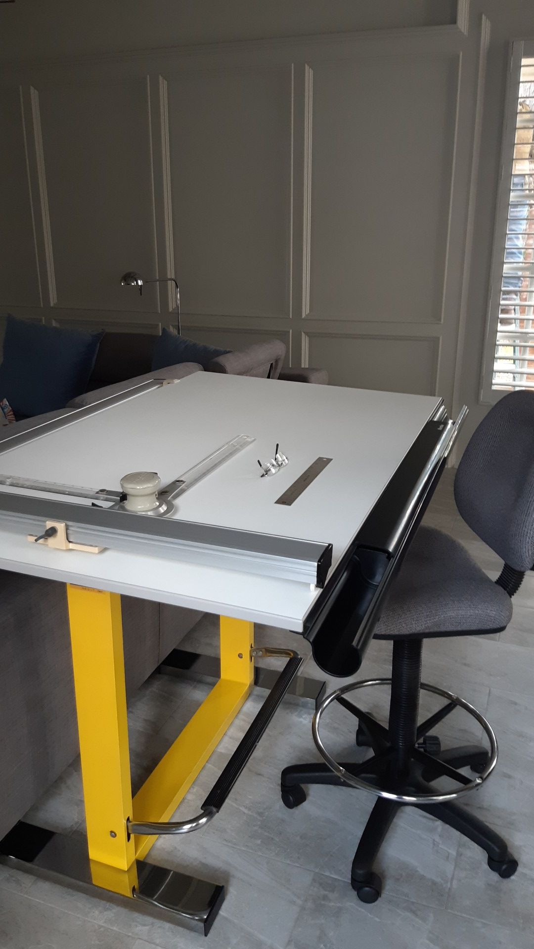 Arnal Neolt Professional Drafting Table 55" wide x 31.5 deep with Drafters stool. for Sale in