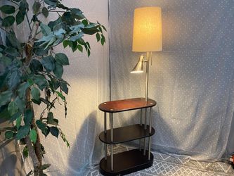 Bedside 3 Tier Table with Dual Light Fixtures