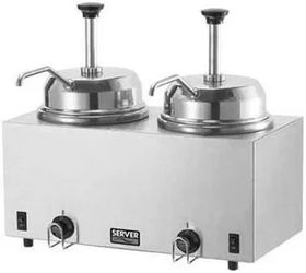 : *New* Server Twin FSP 81230 3 Qt. Round Topping Warmer with 2 Pumps -120V, 1000W