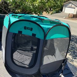 Small Medium Dog Cat Rabbit Bunny Kennel Soft Pet Travel Playpen Collapsible 32” by 32” by 24” High