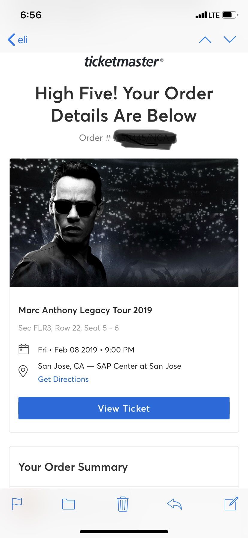 Marc Anthony concert San Jose California, 2 tickets main stage. February 8, 2019. I’m asking for $500.00.Meet up in person just cash
