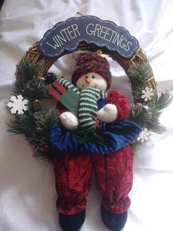 Christmas Wreath Winter Greetings.