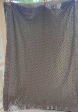 HB Hudson Baby Blanket 30" x 40" Gray Minky Dot Satin Back & Edge Crib Security Lovey