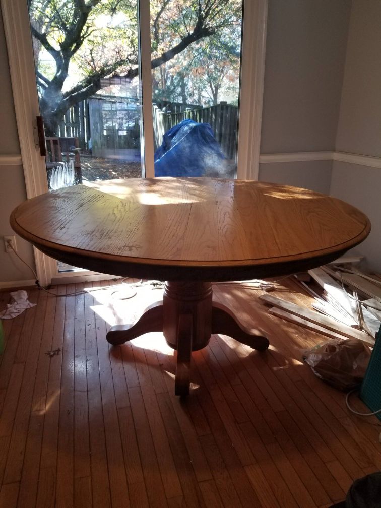 Solid Oak Round Kitchen Table