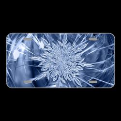 License Plate Novelty Car Front Ice Crystal Ice Form Frost Fabric