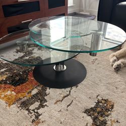 Scan Design Swivel Glass Coffee Table